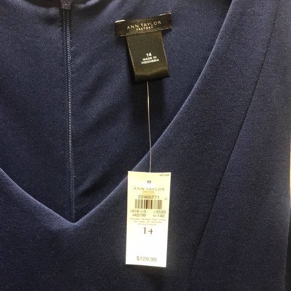 NWT Ann Taylor Professional Navy Dress. - Picture 4 of 5